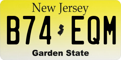 NJ license plate B74EQM