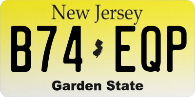 NJ license plate B74EQP