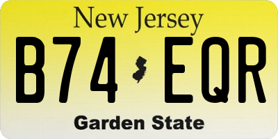 NJ license plate B74EQR
