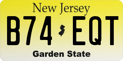 NJ license plate B74EQT