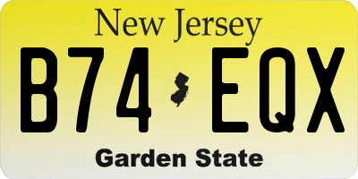 NJ license plate B74EQX