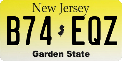 NJ license plate B74EQZ