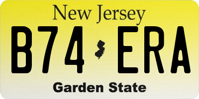 NJ license plate B74ERA