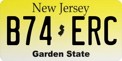 NJ license plate B74ERC