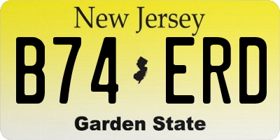 NJ license plate B74ERD