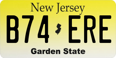 NJ license plate B74ERE