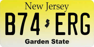 NJ license plate B74ERG