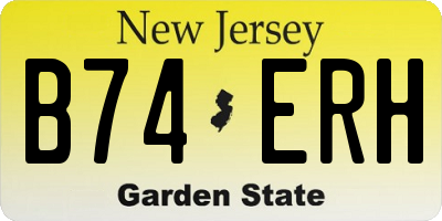 NJ license plate B74ERH