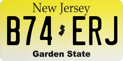 NJ license plate B74ERJ