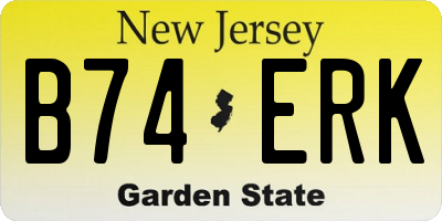 NJ license plate B74ERK
