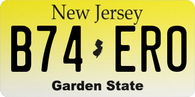 NJ license plate B74ERO