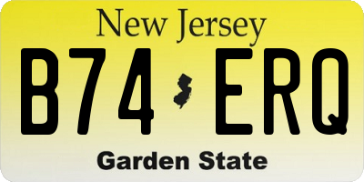 NJ license plate B74ERQ