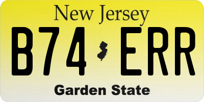 NJ license plate B74ERR