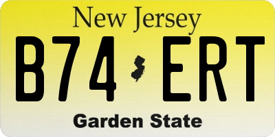 NJ license plate B74ERT