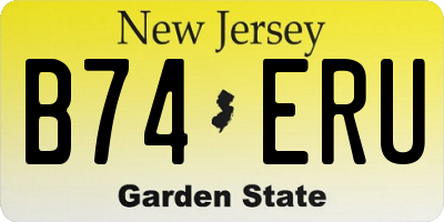 NJ license plate B74ERU