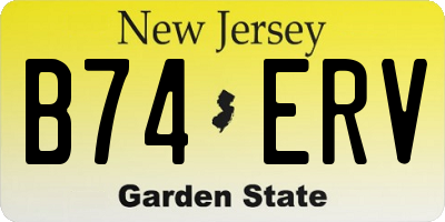 NJ license plate B74ERV