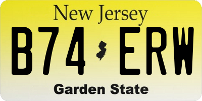 NJ license plate B74ERW