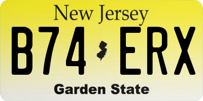 NJ license plate B74ERX