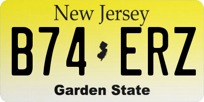 NJ license plate B74ERZ