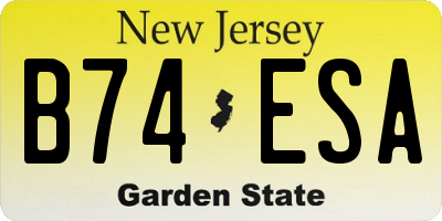 NJ license plate B74ESA