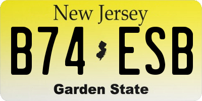 NJ license plate B74ESB