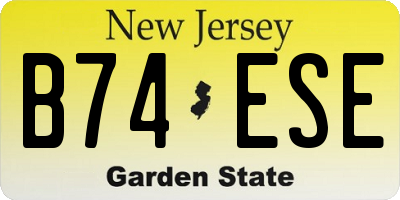 NJ license plate B74ESE