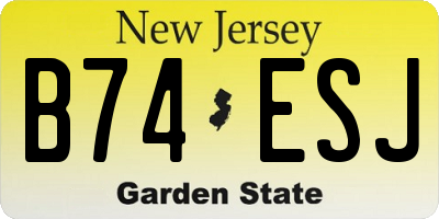 NJ license plate B74ESJ