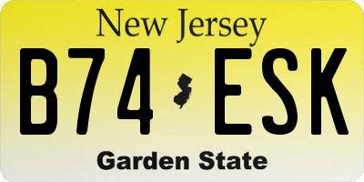 NJ license plate B74ESK