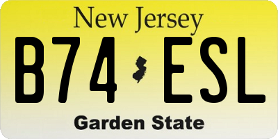 NJ license plate B74ESL