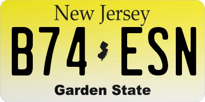 NJ license plate B74ESN