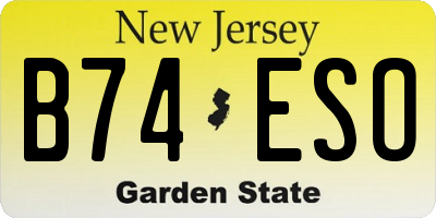 NJ license plate B74ESO