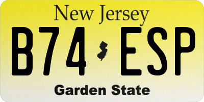 NJ license plate B74ESP