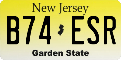 NJ license plate B74ESR