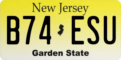 NJ license plate B74ESU