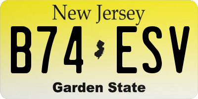 NJ license plate B74ESV