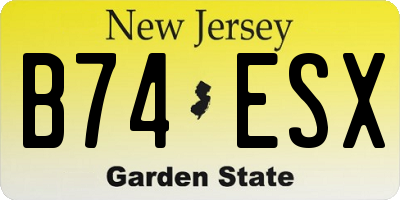 NJ license plate B74ESX