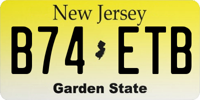 NJ license plate B74ETB
