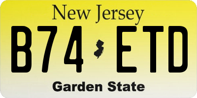 NJ license plate B74ETD