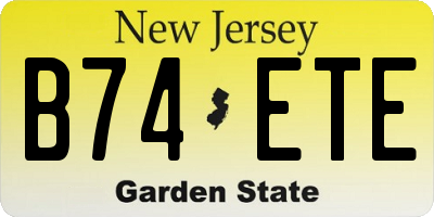 NJ license plate B74ETE