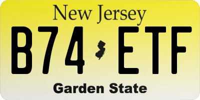 NJ license plate B74ETF