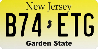 NJ license plate B74ETG