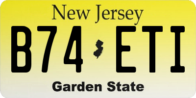 NJ license plate B74ETI