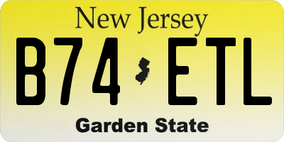 NJ license plate B74ETL