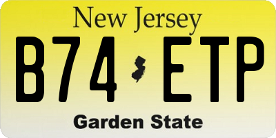 NJ license plate B74ETP