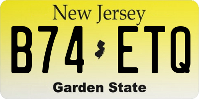 NJ license plate B74ETQ