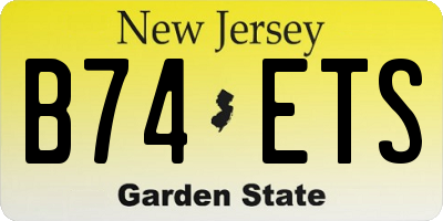 NJ license plate B74ETS