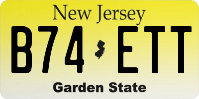 NJ license plate B74ETT