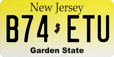 NJ license plate B74ETU