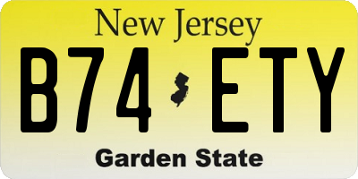 NJ license plate B74ETY