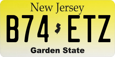 NJ license plate B74ETZ